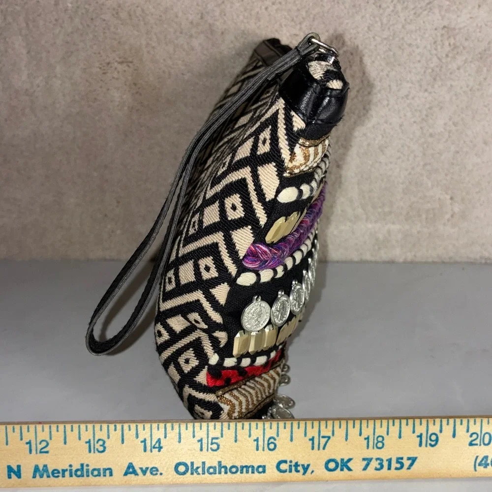 Big Buddha Black Multi Wristlet Clutch - OS - Boho Coin Embellished  Bag